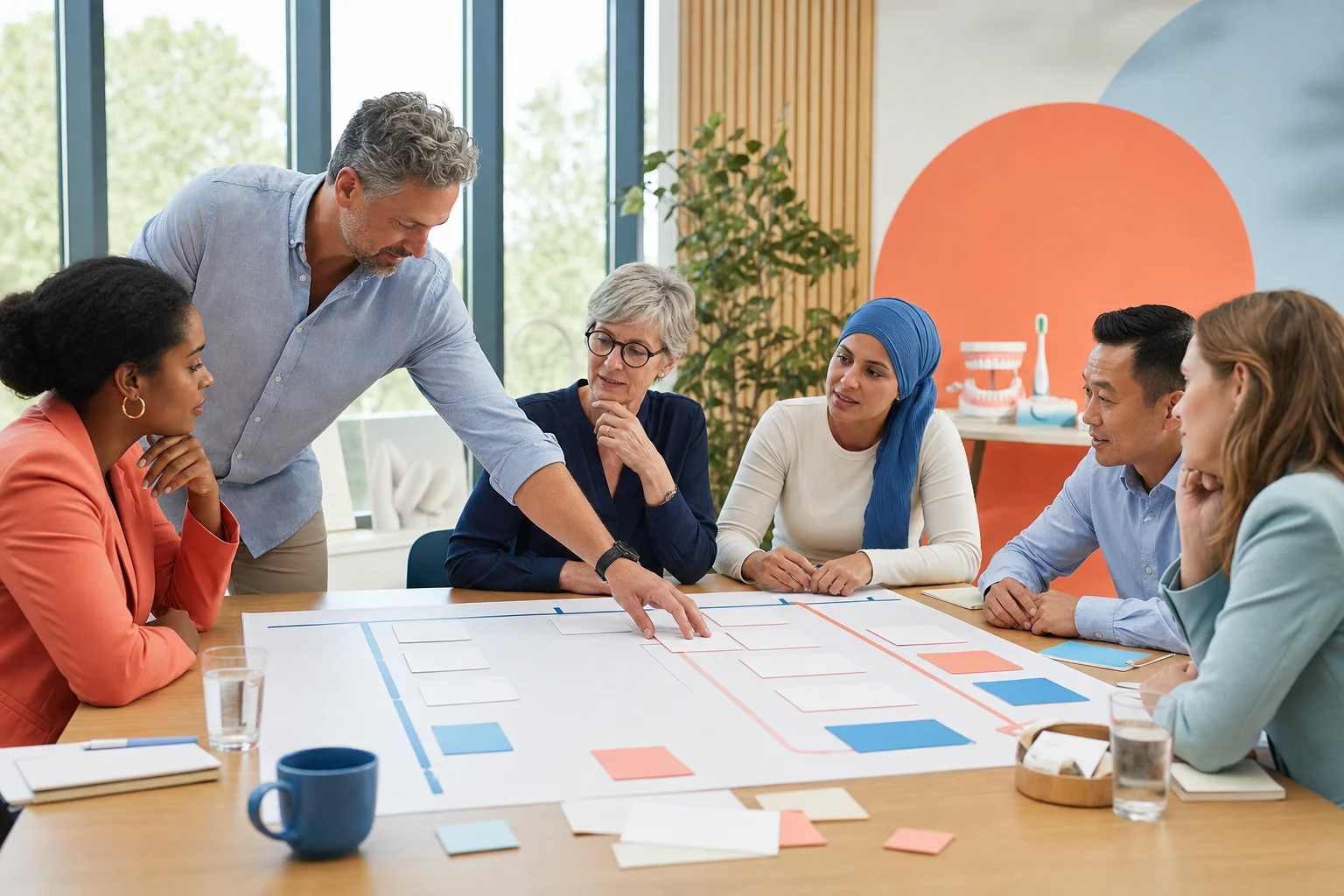 Het leiderschapsteam werkt aan de langetermijnstrategie voor toegankelijke mondzorg